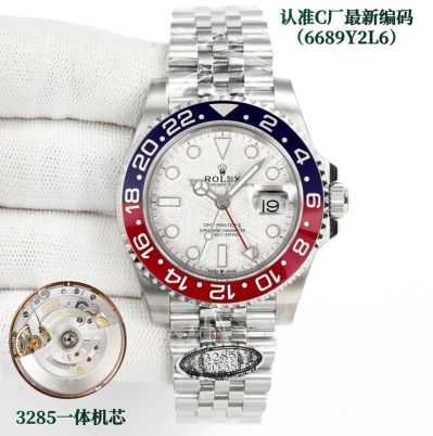 Rolex GMT-Master ii 3285 Movement 904L Steel Sapphire Glass Blue and Red Bezel Mens Watch